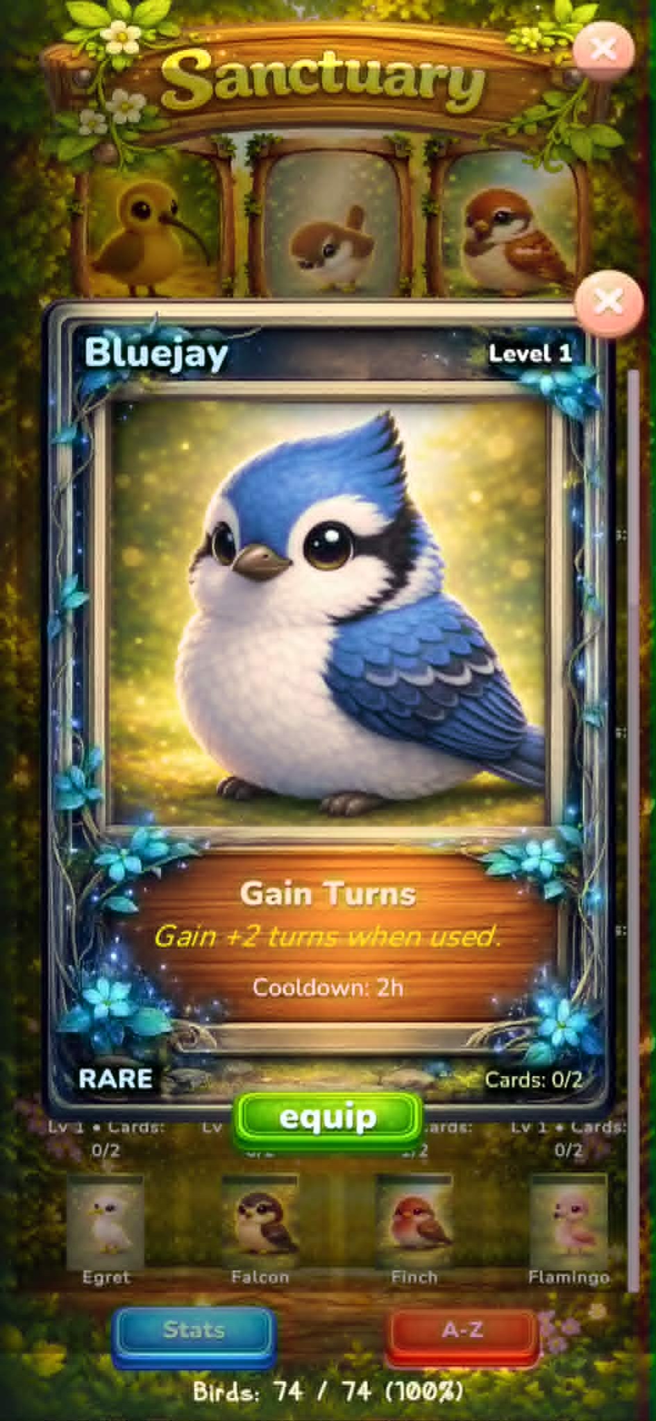 Wordy Birdie Bluejay collectible bird card