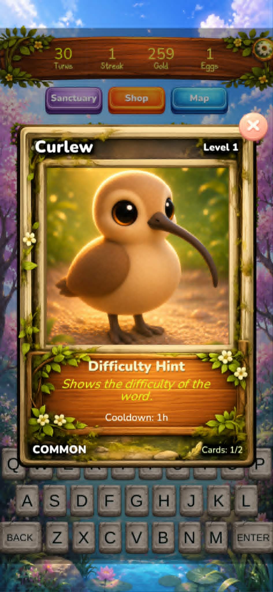 Curlew collectible bird card
