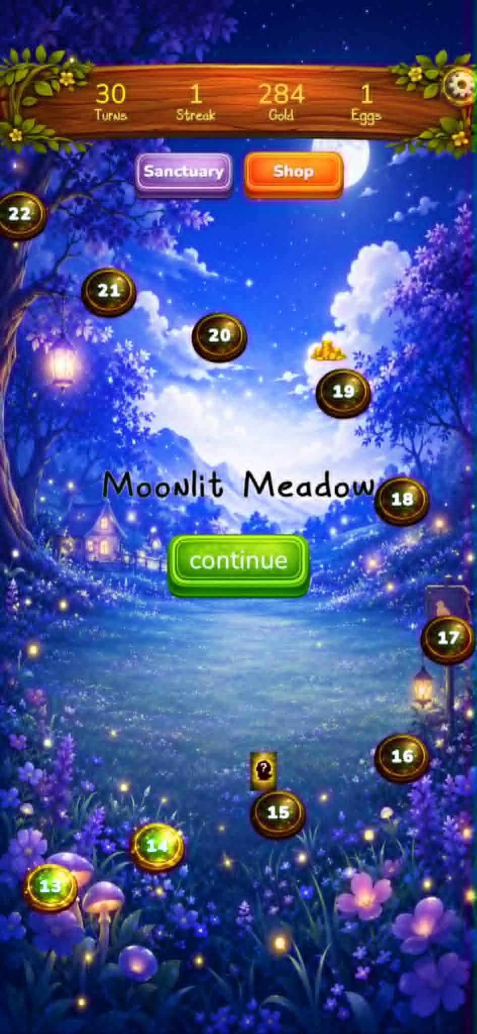 Wordy Birdie Moonlit Meadow map